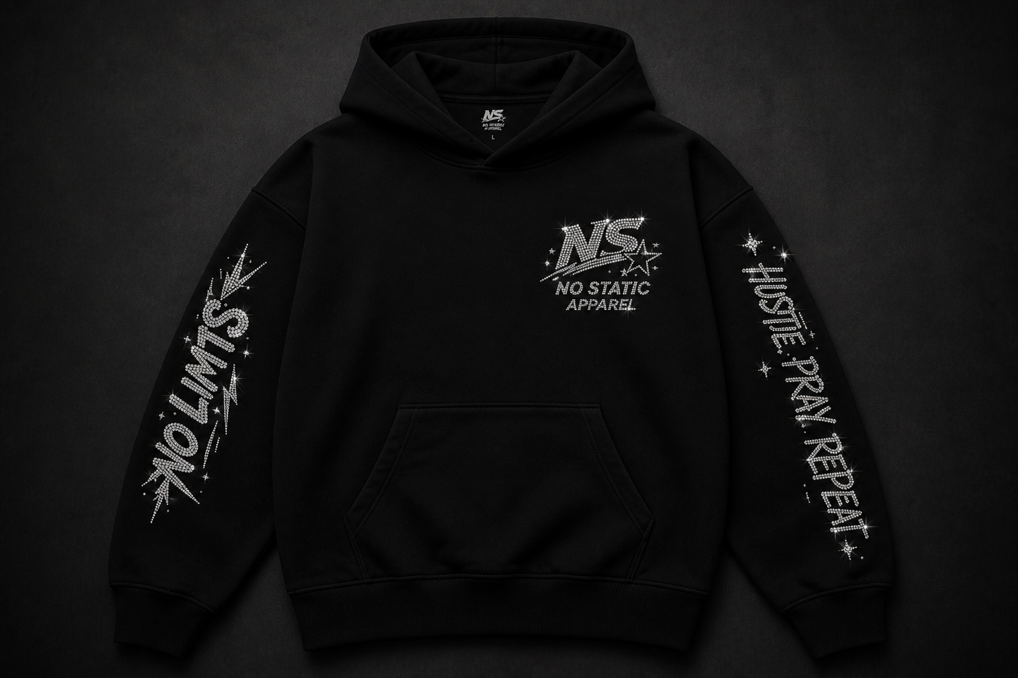 GOD FIRST Rhinestone Hoodie